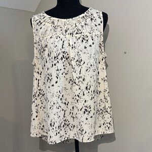 Simply Vera Vera Wang Black and Cream Sleeveless Blouse, Large